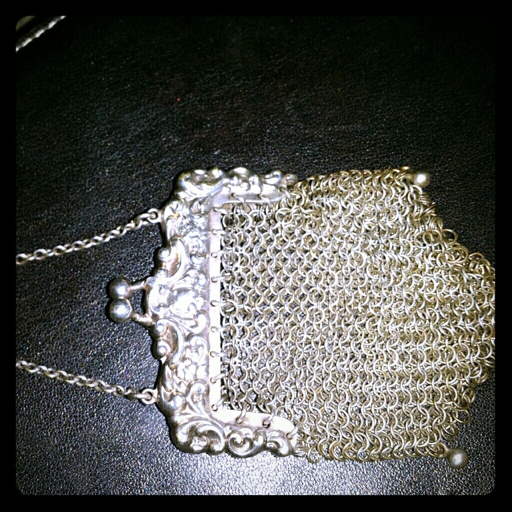 Early 1900 German silver chain mail  small purse